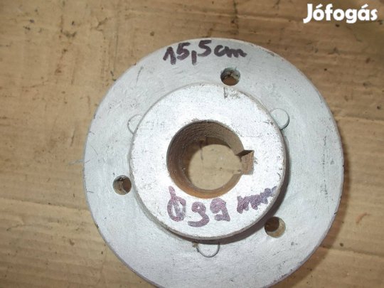 Eladó a képen látható 15,5 cm átmérőjű egy pályás ékszíj tárcsa