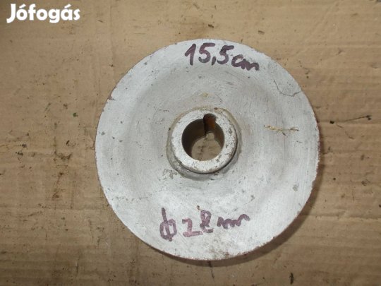 Eladó a képen látható 15,5 cm átmérőjű két pályás ékszíj tárcsa