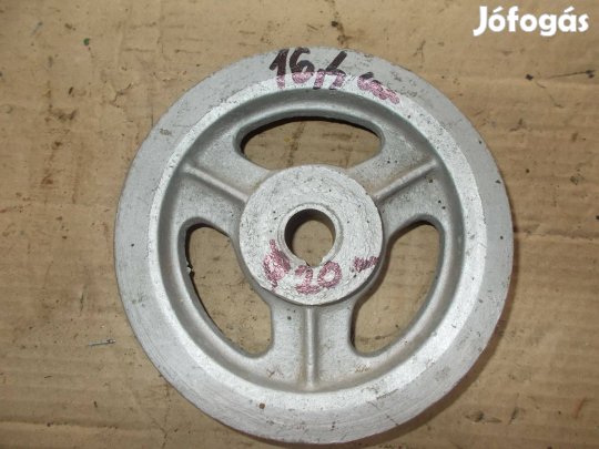 Eladó a képen látható 16,4 cm átmérőjű két pályás ékszíj tárcsa
