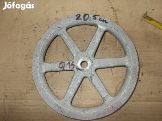 Eladó a képen látható 20,5 cm átmérőjű egy pályás ékszíj tárcsa