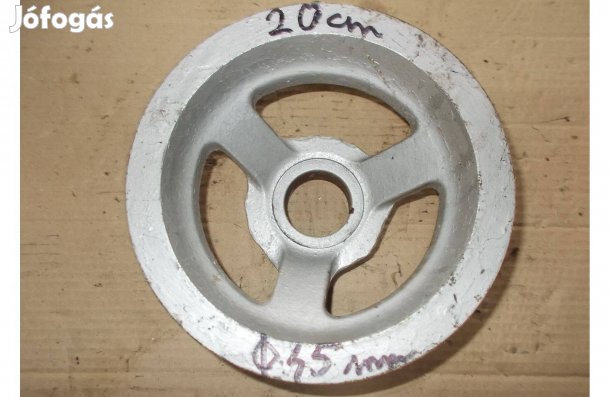 Eladó a képen látható 20 cm átmérőjű két pályás ékszíj tárcsa