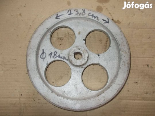 Eladó a képen látható 23,8 cm átmérőjű két pályás ékszíj tárcsa