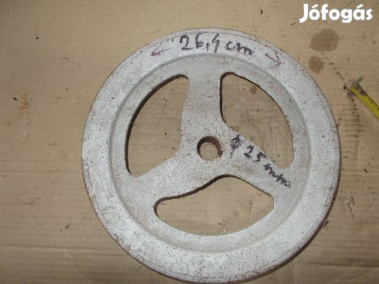 Eladó a képen látható 26,4 cm átmérőjű egy pályás ékszíj tárcsa