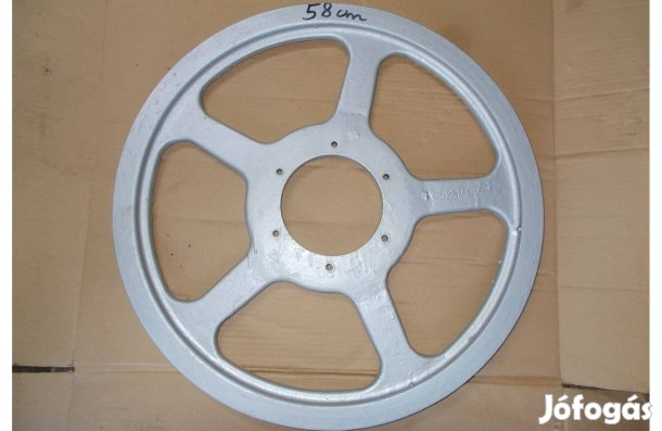 Eladó a képen látható 58 cm átmérőjű egy pályás ékszíj tárcsa