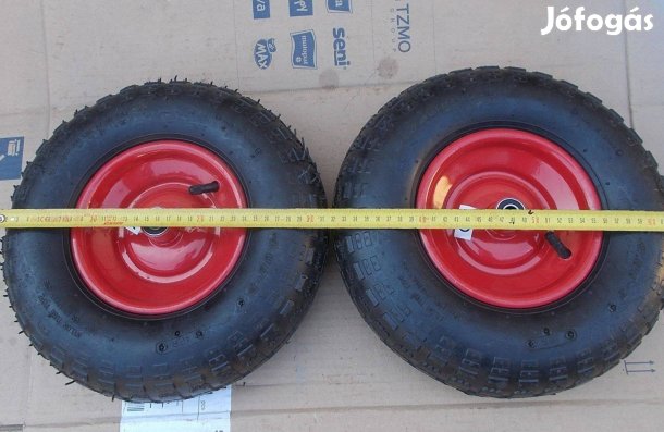 Eladó a képen látható új csapágyazott tömlős kocsi kerék párban