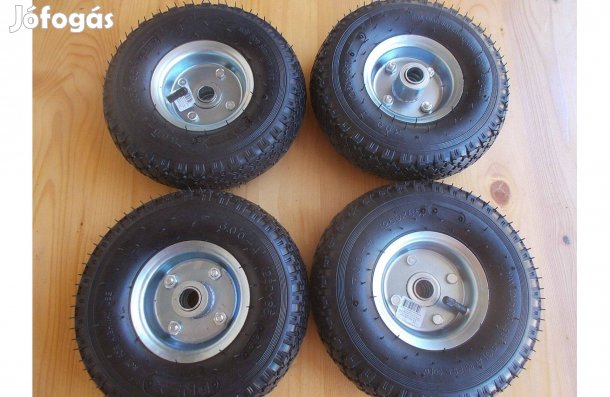 Eladó a képen látható új csapágyazott tömlős molnár kocsi kerék csomag