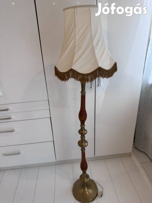 Eladó állólámpa , fa réz berakással