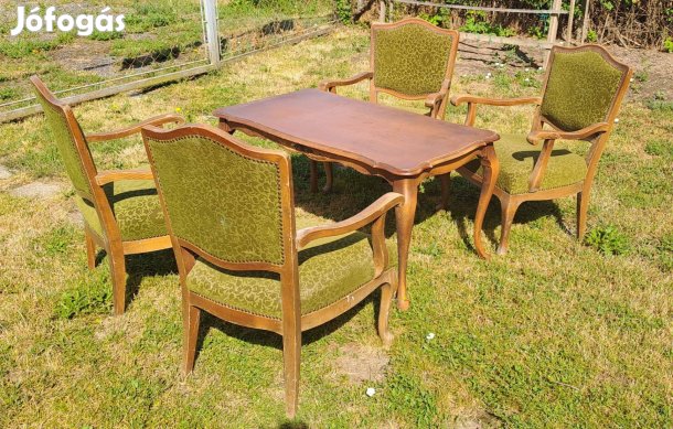 Eladó antik asztal 4 fotellal
