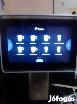 Eladó automata kávégép többféle italprogrammal, érintőkijelzős