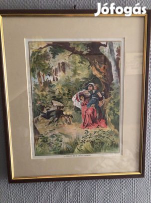 Eladó bekeretezett reprint nyomat szép keretben