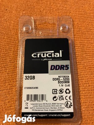 Eladó bontatlan Crucial DDR5 notebook RAM 32GB (2 db)