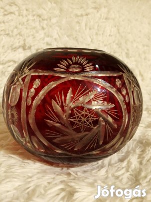 Eladó bordó ólom kristály vaza