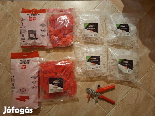 Eladó burkolat szintező talp, ék, fogó