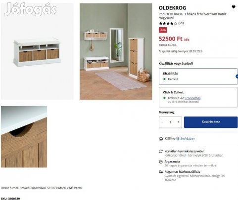 Eladó cipőtárolós pad