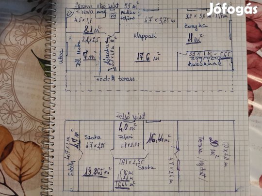 Eladó egy 75m2-es padlásszobás szigetelt kecó 1500m2 portán