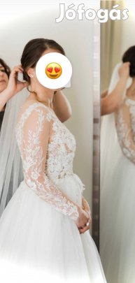 Eladó egy gyönyörű, egyedi, kézzel készült menyasszonyi ruha! 