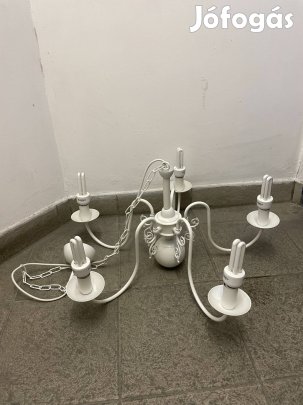 Eladó egy használt fehér 5 karos mennyezeti csillár