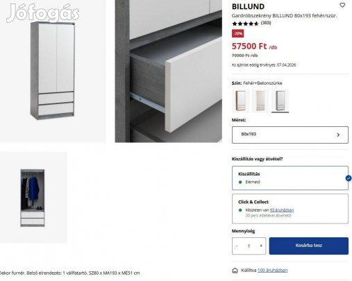 Eladó előszoba szekrény