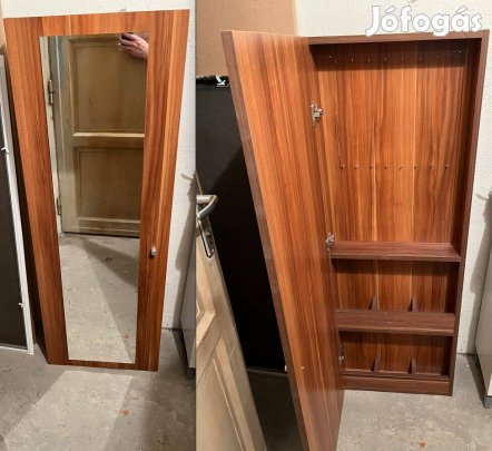 Eladó falra szerelhető ékszertartó szilva szín, tükörrel