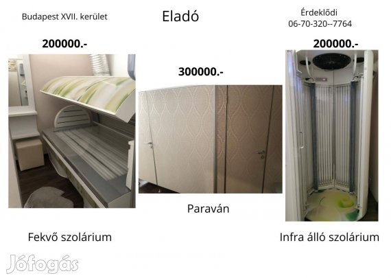 Eladó fekvő és álló szolárium gép