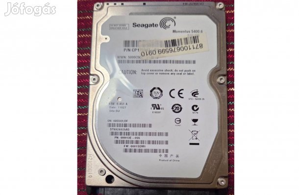 Eladó haszált 320Gb 2,5" Hdd