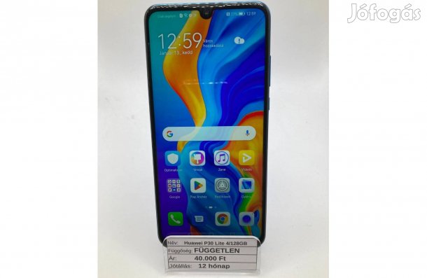 Eladó használt Huawei P30 Lite 4/128GB / 12 hónap jótállás