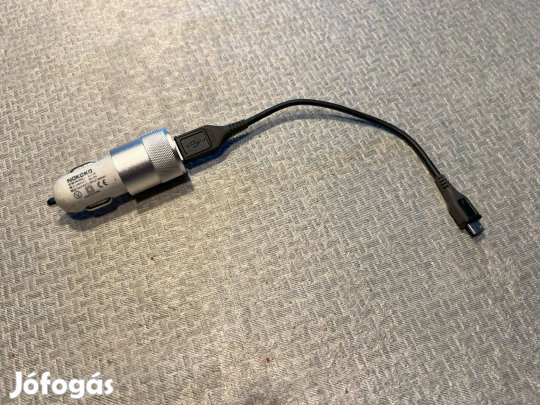 Eladó használt autós telefontöltő kábellel, 2.1A és 1.0A kimenettel