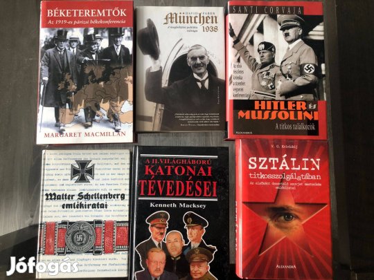 Eladó hat darab történelmi témájú könyv