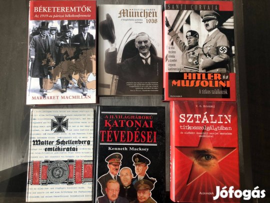Eladó hat darab történelmi témájú könyv