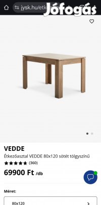 Eladó hibátlan állapotú asztal .Alig használt jyskbe vásárol.4 fő