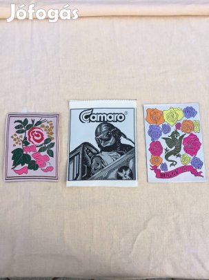 Eladó hímzett textil ruhacímke , dekorációs anyag , kb 400 db