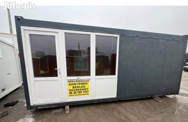 Eladó irodakonténer üzletkonténer panoráma konténer 15m2 klímával 6m