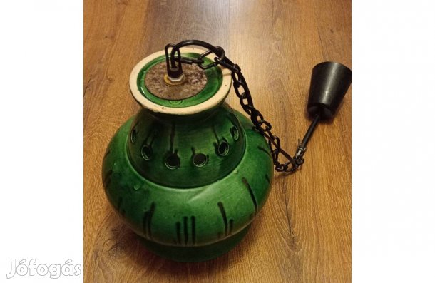 Eladó jópofa zöld kerámia retro lámpabúra