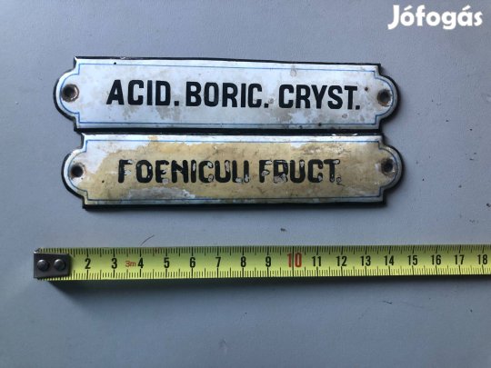 Eladó két darab zománc gyógyszer fiókfelirat