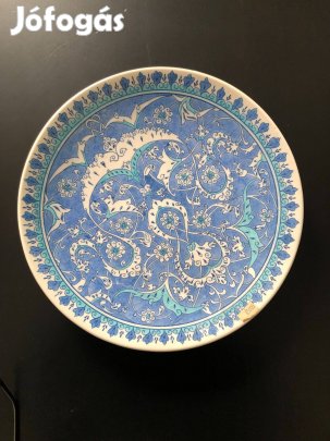 Eladó kézzel készült török kerámia fali dísztányér