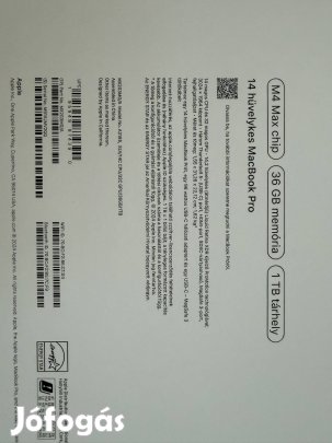 Elado macbook pro m4 max chip 36gb 1t