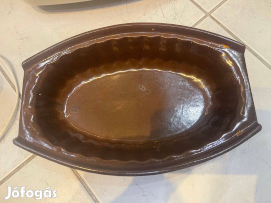 Eladó mázas kerámia sütőtál szép állapotban