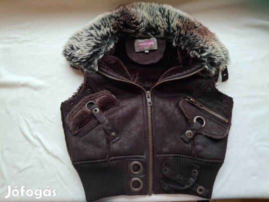 Eladó megkímélt, szőrmebéléses női mellény Purple Rain / qed London