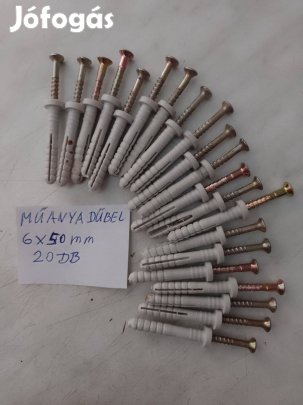 Eladó műanyag dűbel 6mm-es különböző méretben