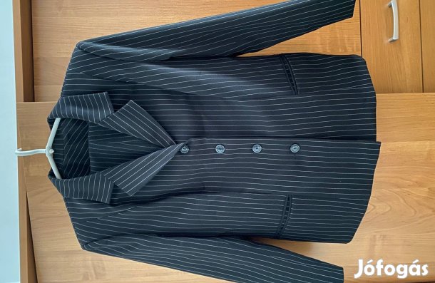 Eladó nadrágkosztüm fekete, csíkos, 46-os