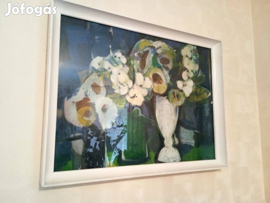 Eladó nagyméretű virágcsendélet, festmény képcsarnokos