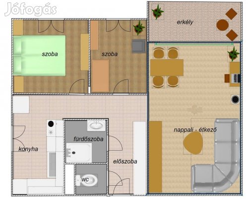 Eladó napfényes, erkélyes lakás: Budapest III. kerület, Búza utca 12