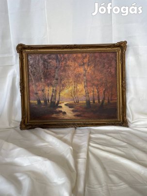 Eladó őszi naplemente tematikájú festmény