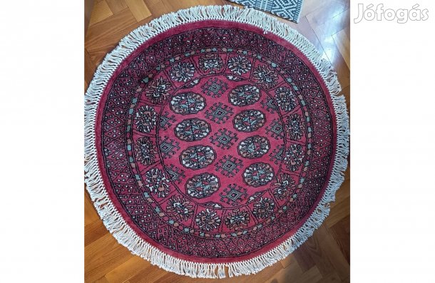 Eladó pakisztáni Bokhara kézi gyapjúszőnyeg 90 cm átmérőjű