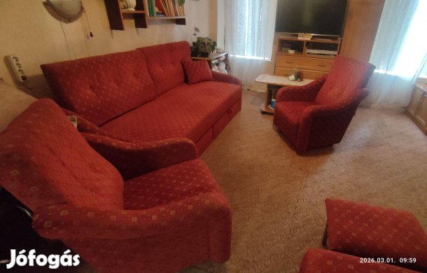 Eladó plüss garnitura bútor 5 db
