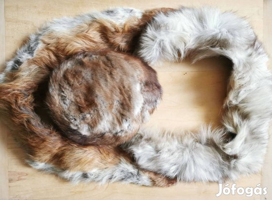 Eladó prémgallér és kalap szett