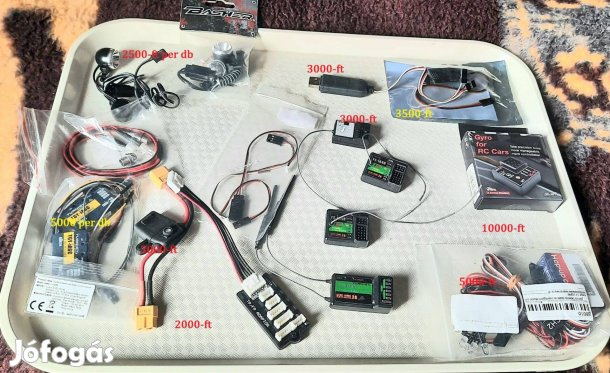 Eladó rc elektrónikák, gyro, vevők, kapcsoló, led fények