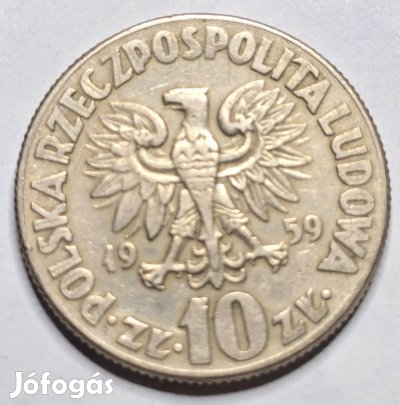 Eladó régi pénz 1959 10 Zloti,Mikołaj Kopernik