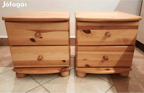Eladó szép állapotú tömör fenyő éjjeliszekrények!