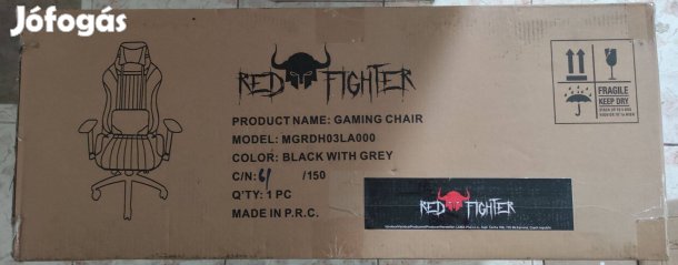 Eladó szürke Ultradesk Red Fighter C3 gamerszék